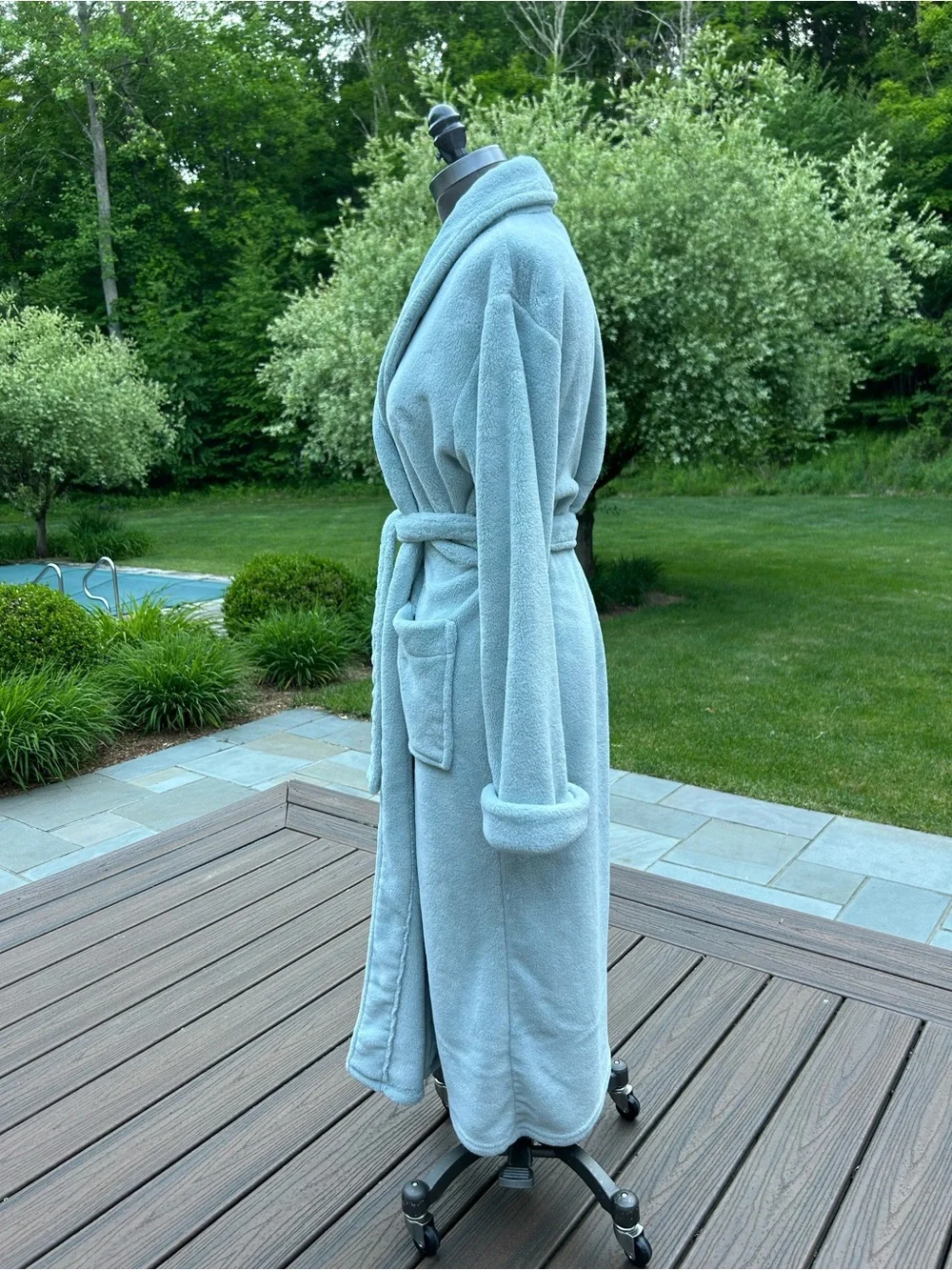 Restoration Hardware Light Blue Plush Bathrobe